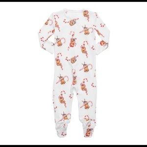 Hart + Land 100% Pima Cotton Christmas Sloth Onesie 0-3M